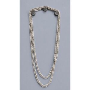 Estate Silver Tone Woven Chain Necklace Extra Long 72" Layering Wrap Necklace